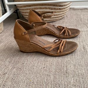 Teva Light Brown  Strappy Wedge Cork Sandals